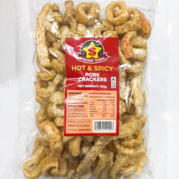 Myrons' Stars Hot and Spicy Pork Crackers 160g