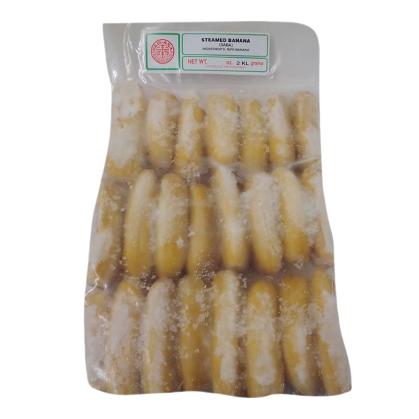 A pack of Pagasa Steamed Saba Banana 2kg, showcasing premium-quality bananas ready for versatile cooking