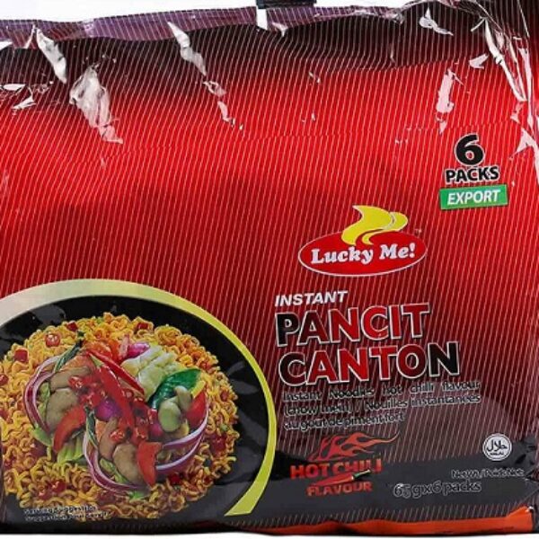 Lucky Me Pancit Canton Hot Chilli Noodles 60gx6 packs