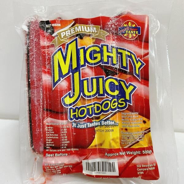 Mighty Juicy Hotdogs Premium 500g