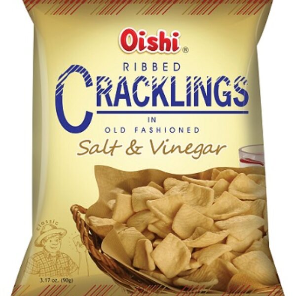 Oishi Ribbed Cracklings Salt & Vinegar 90g