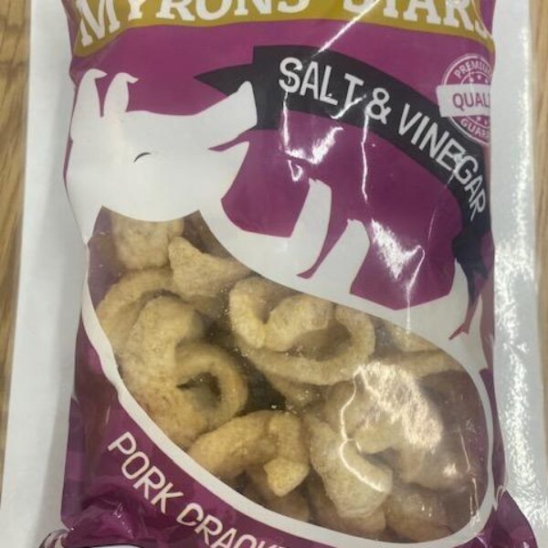 Myrons' Star Pork Crackers Salt & Vinegar 150g